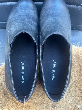 David Tate Black Slip-On Loafers
